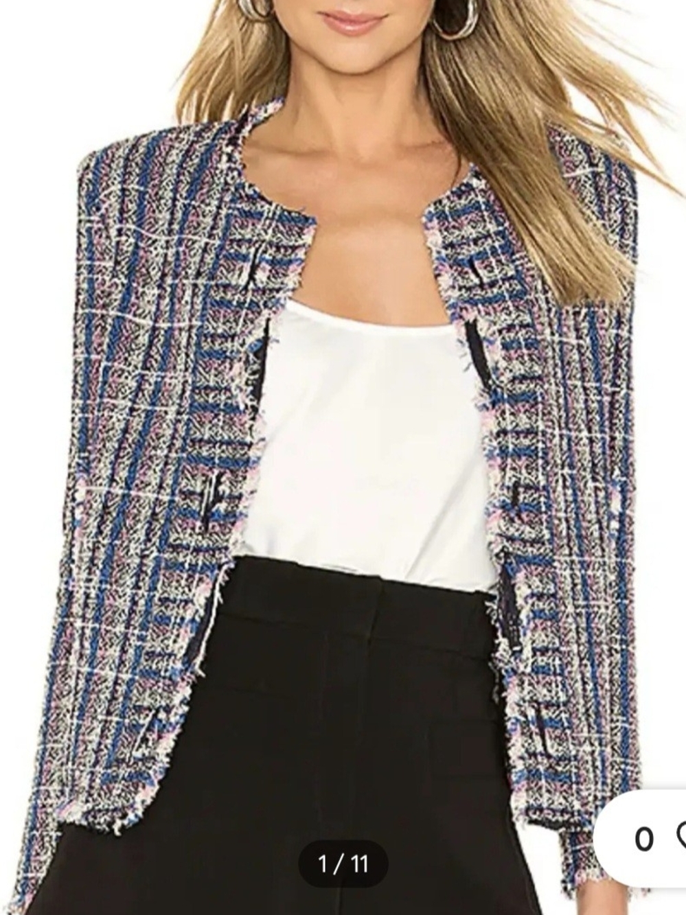 IRO Multi-Color Tweed Collarless Blazer